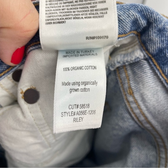 Agolde Riley High Rise Straight Jeans Knee Distressing Size 27 Women’s Cotton - Picture 12 of 12